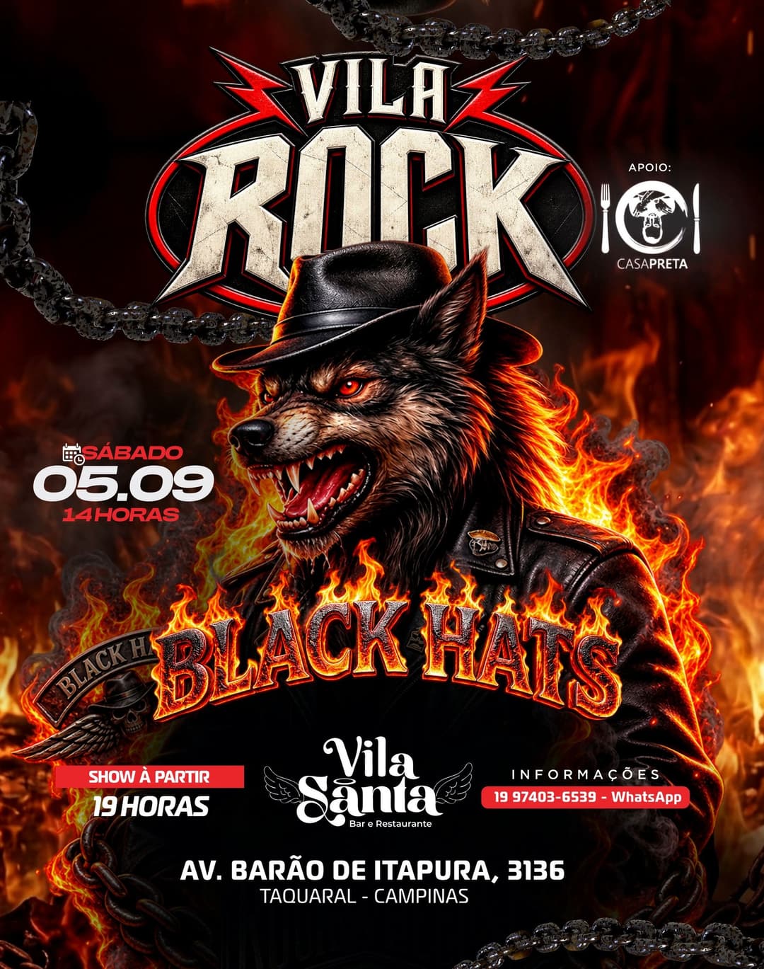 Flyer de BLACK HATS
