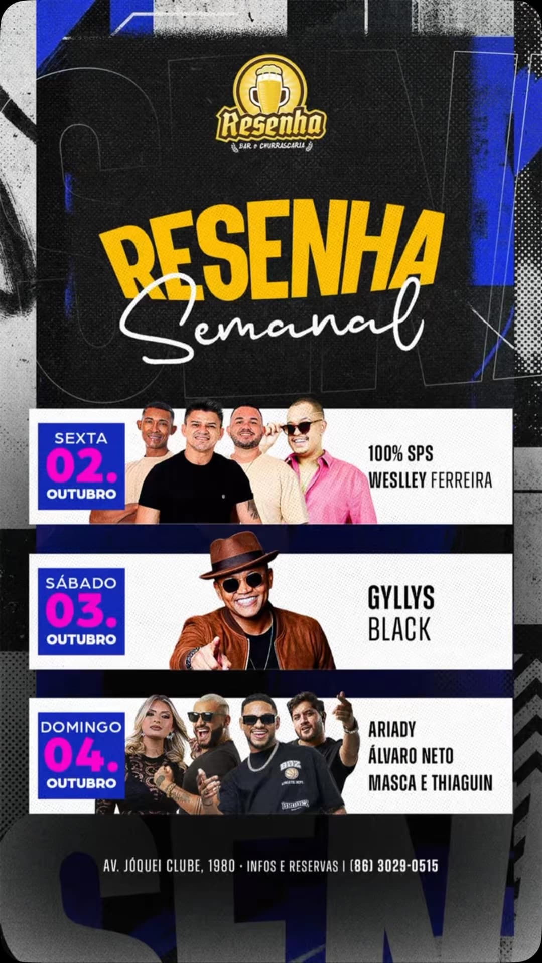 Flyer de 100% SPS e Weslley Ferreira