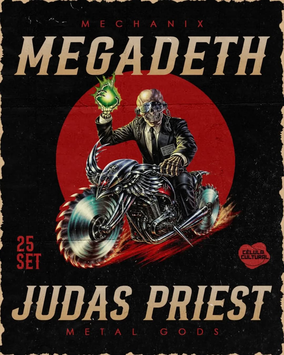 Flyer de Mechanix e Metal Gods