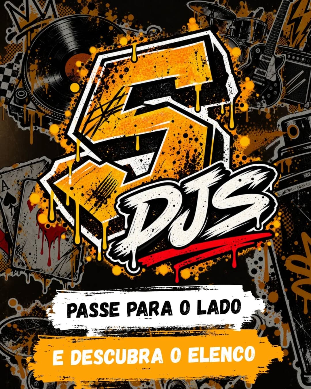 Flyer de Bia Miyuki, DJ Gatti, Vini Ribeiro e mais 4 artistas