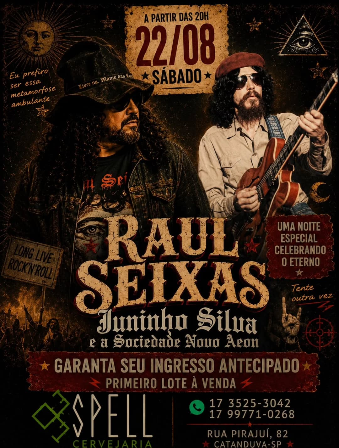 Flyer de Juninho Silva e a Sociedade Novo Aeon