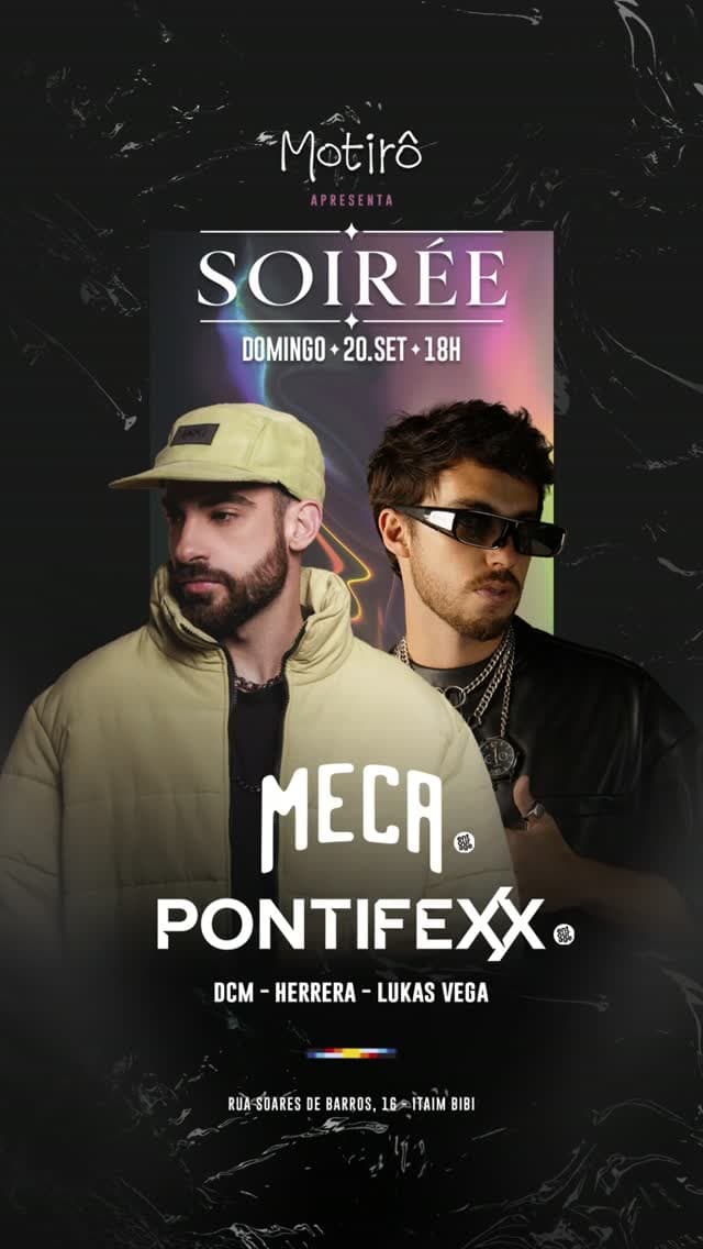 Flyer de DCM, MECA, Pontifexx, Herrera e Lukas Vega
