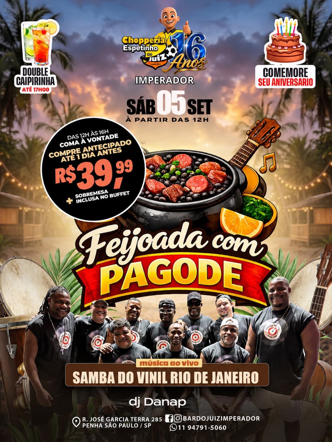 Flyer de samba_dovinil e DJ DanAp
