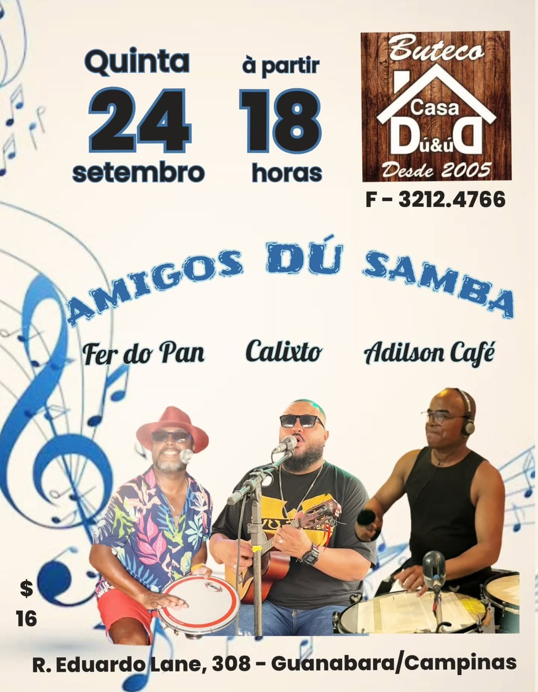 Flyer de Fer do Pan, Edson Calixto e Adilson Café