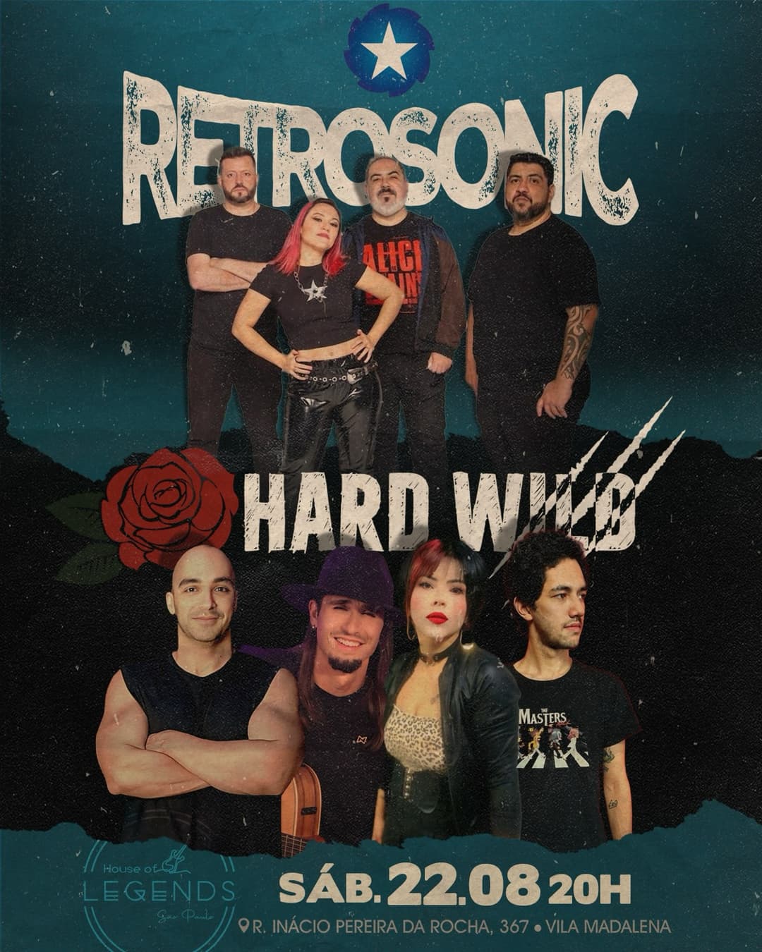 Flyer de Hard Wild e Retrosonic