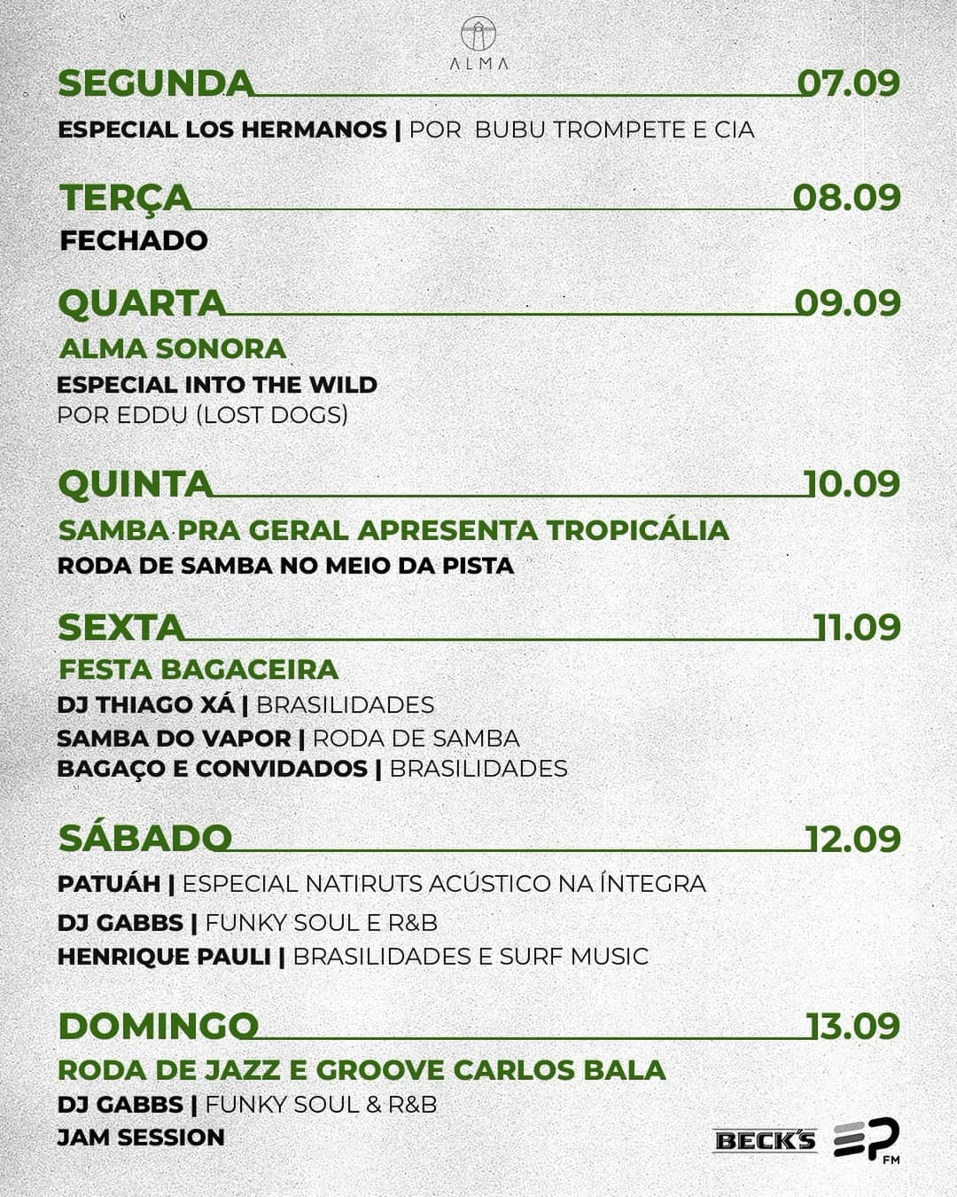 Flyer de Carlos Bala, Bruno Piapara e mais 4 artistas