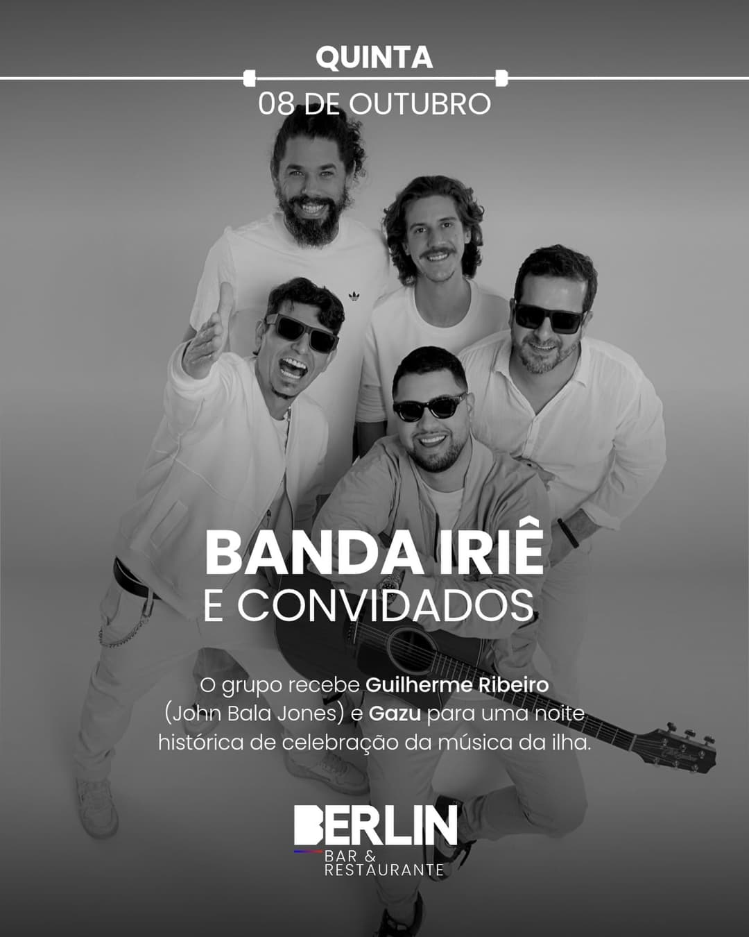 Flyer de GAZU, Guilherme Ribeiro, Iriê e Iriê e Convidados