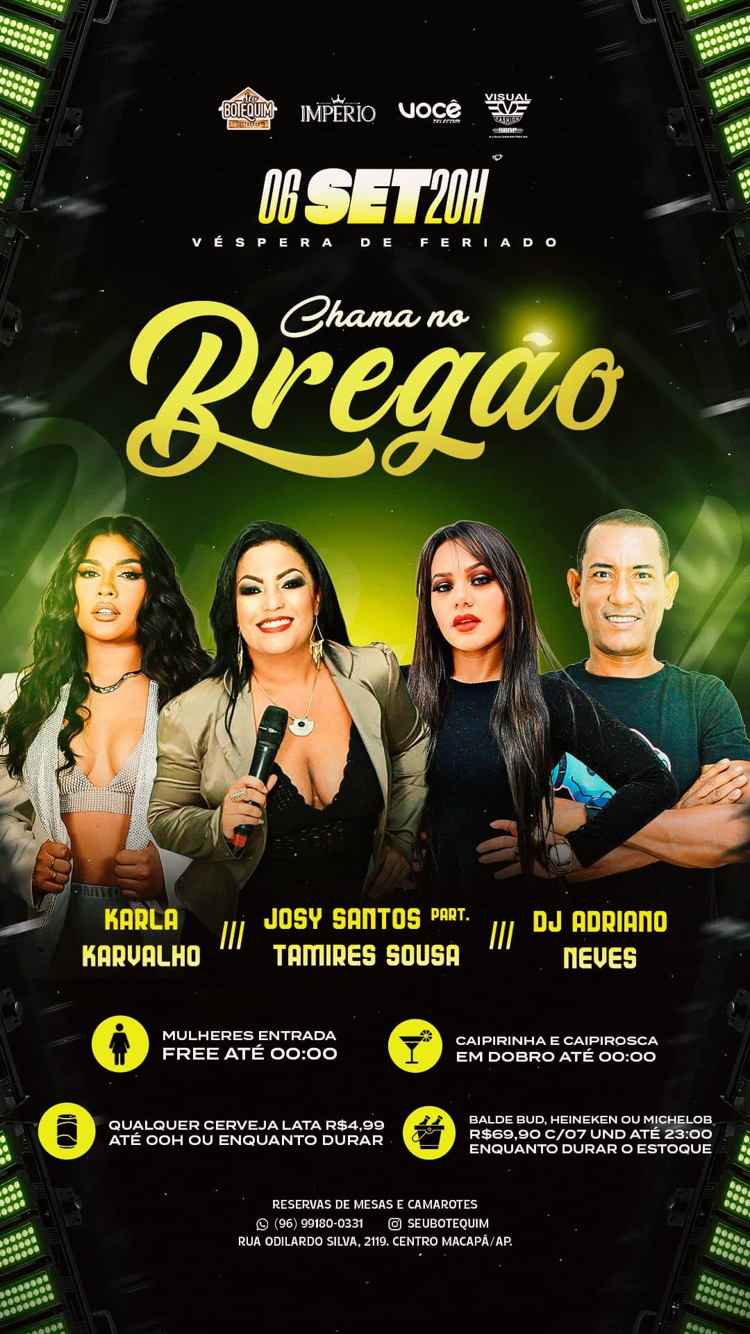 Flyer de Tamires Sousa, Karla Karvalho e mais 2 artistas