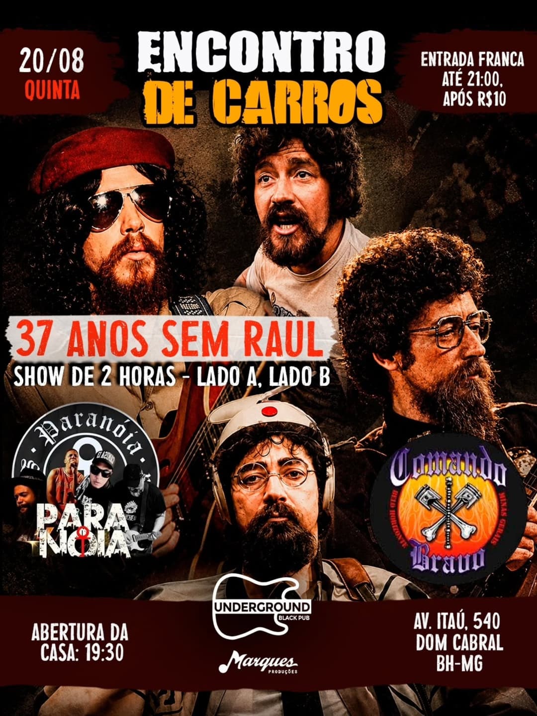 Flyer de Banda Paranóia