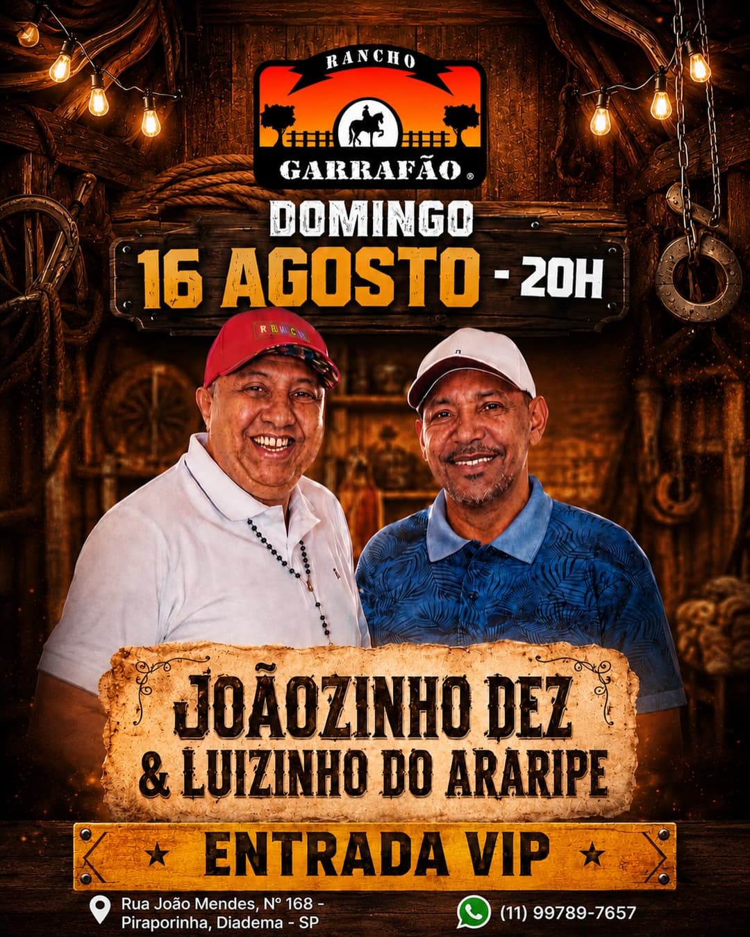 Flyer de Joãozinho Dez e Luizinho do Araripe
