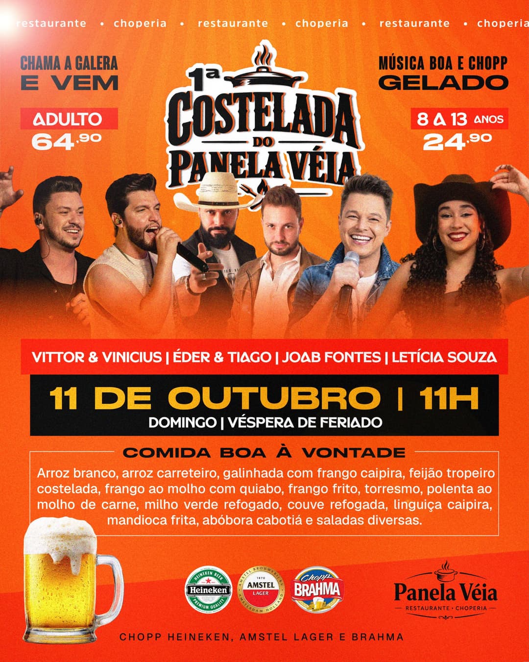 Flyer de Eder e Tiago, Vittor e Vinicius e mais 2 artistas