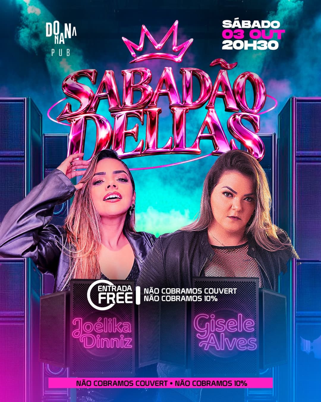 Flyer de Gisele Alves e Joélika Dinniz