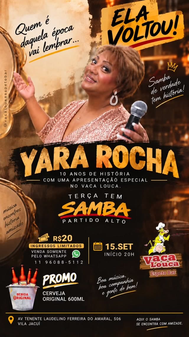 Flyer de Yara Rocha