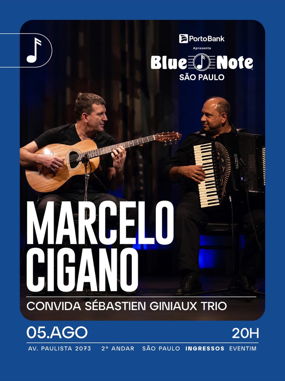 Flyer de Marcelo Cigano, Sébastien Giniaux e mais 2 artistas