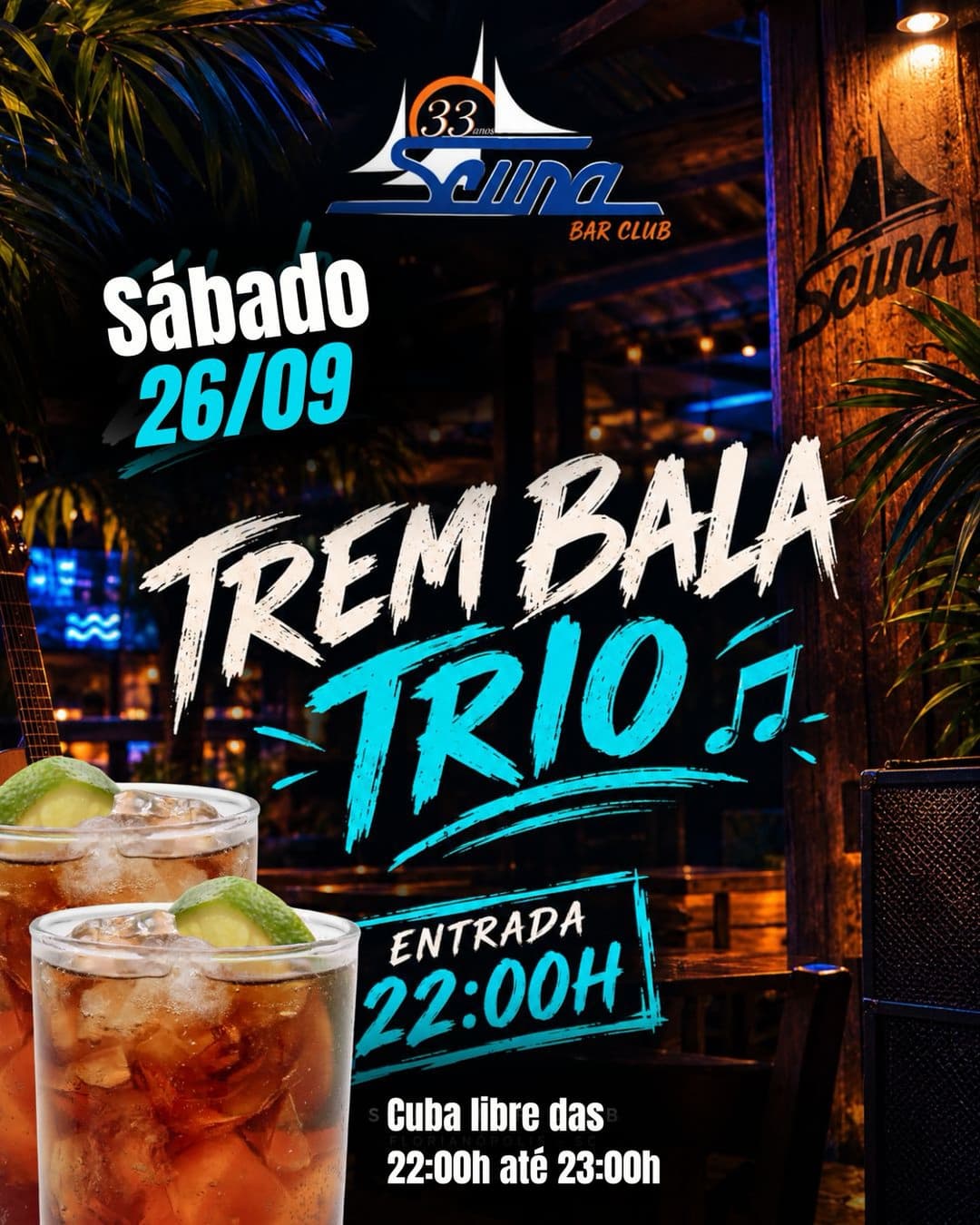 Flyer de Trem Bala Trio
