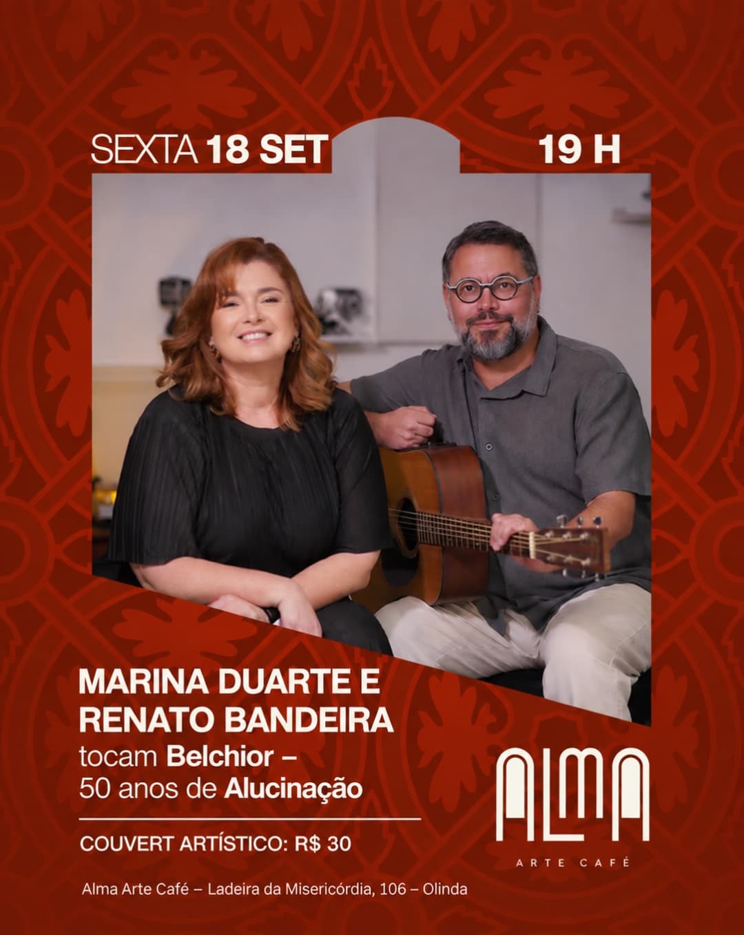 Flyer de Marina Duarte e Renato Bandeira