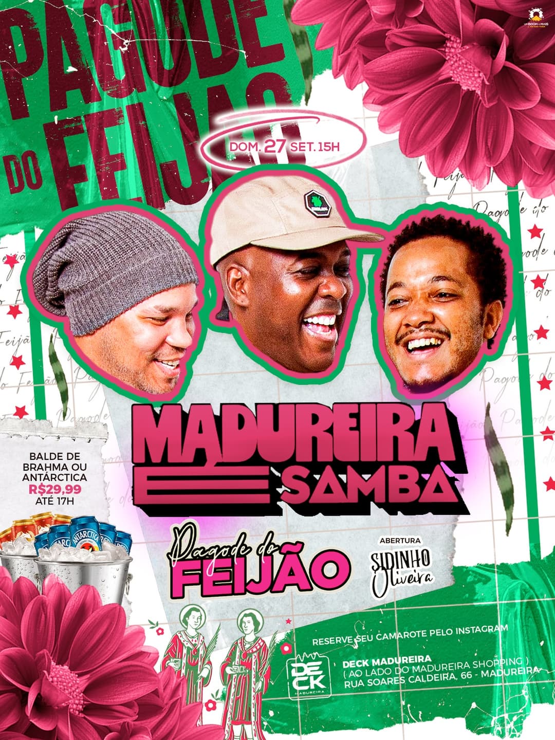 Flyer de Madureira Samba e Sidinho Oliveira