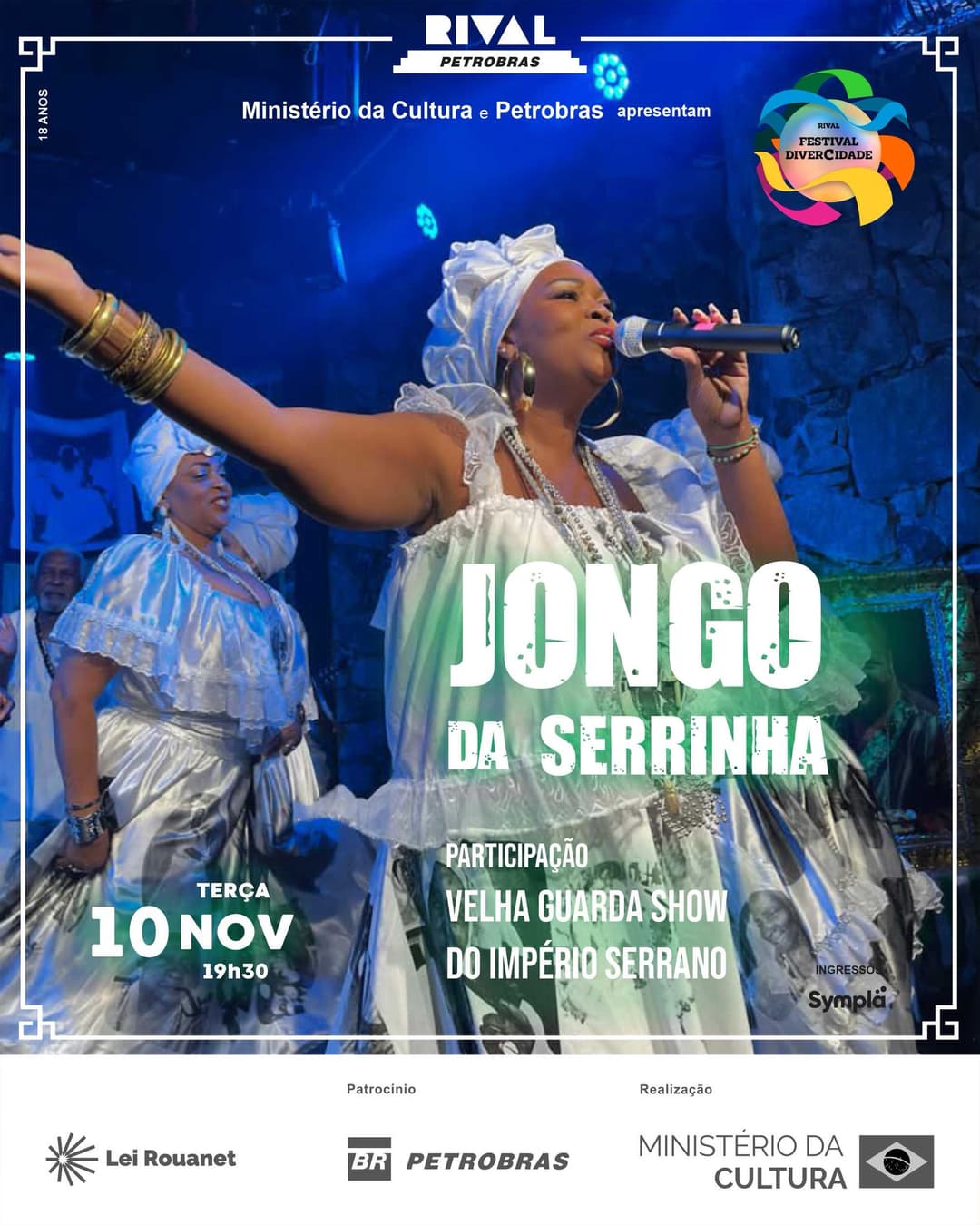 Flyer de Jongo da Serrinha e Velha Guarda Show do Império Serrano