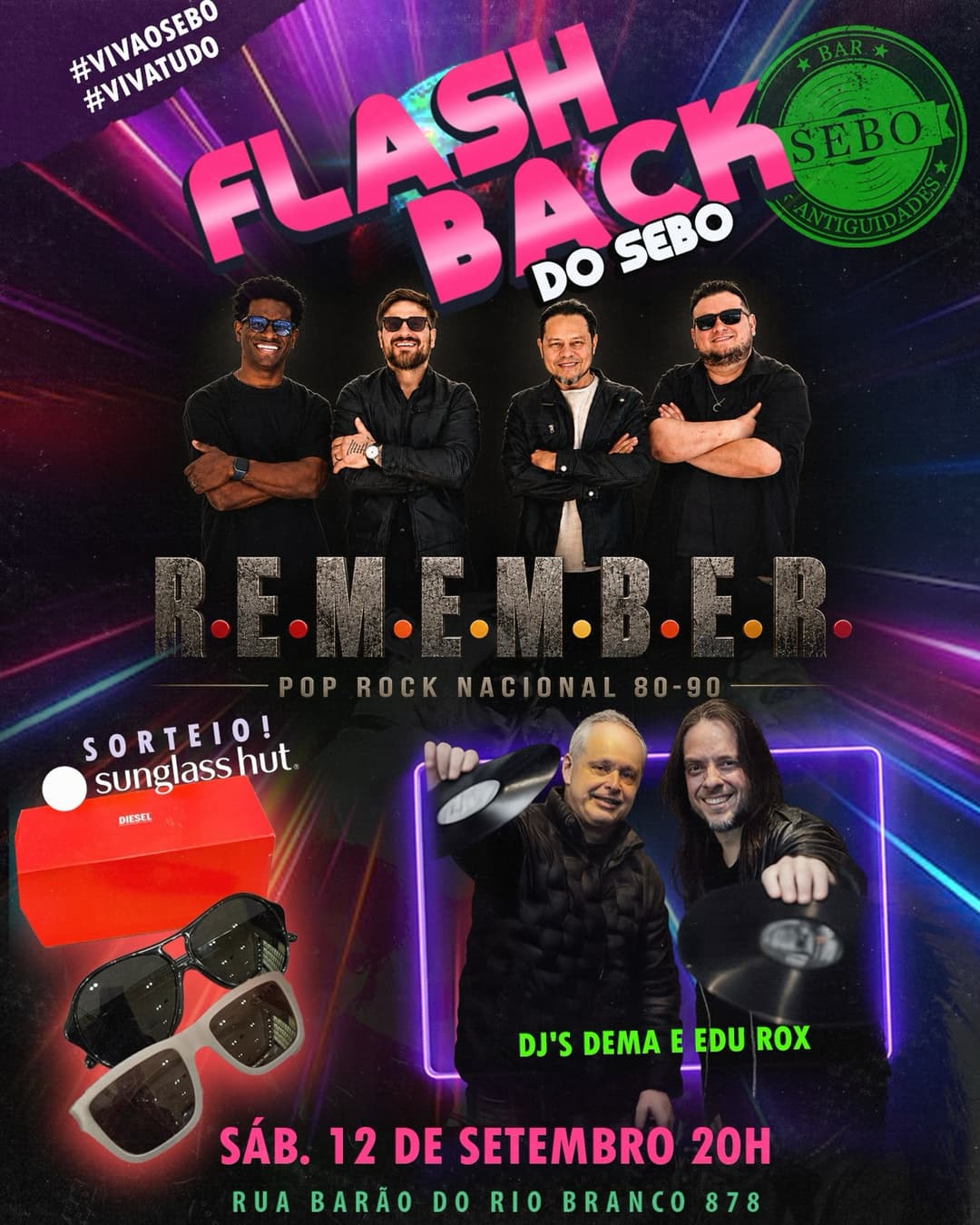 Flyer de DJ Dema, DJ Edu Rox e Remember