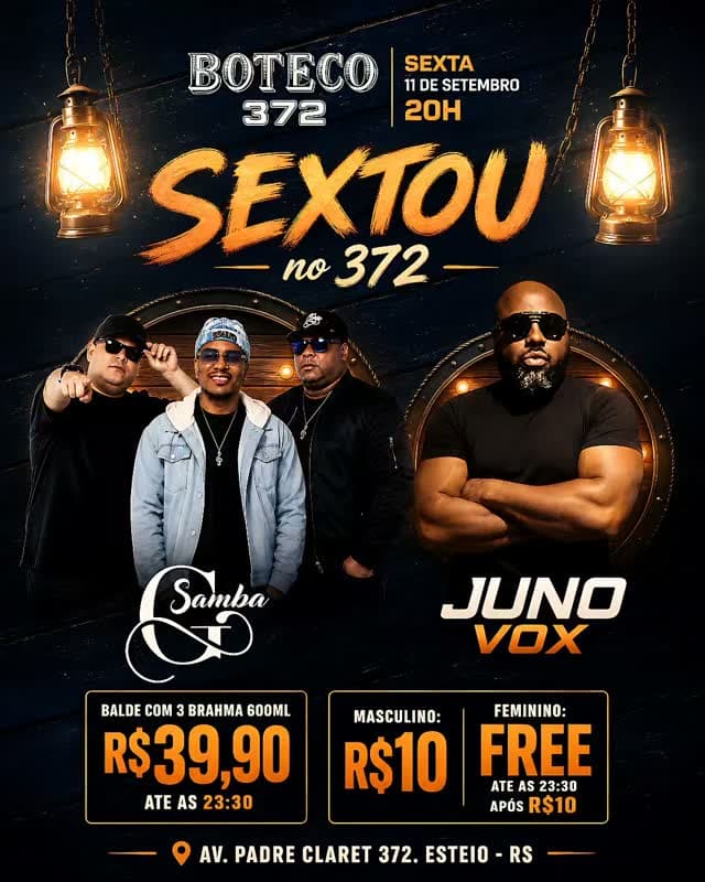 Flyer de Samba G e Juno