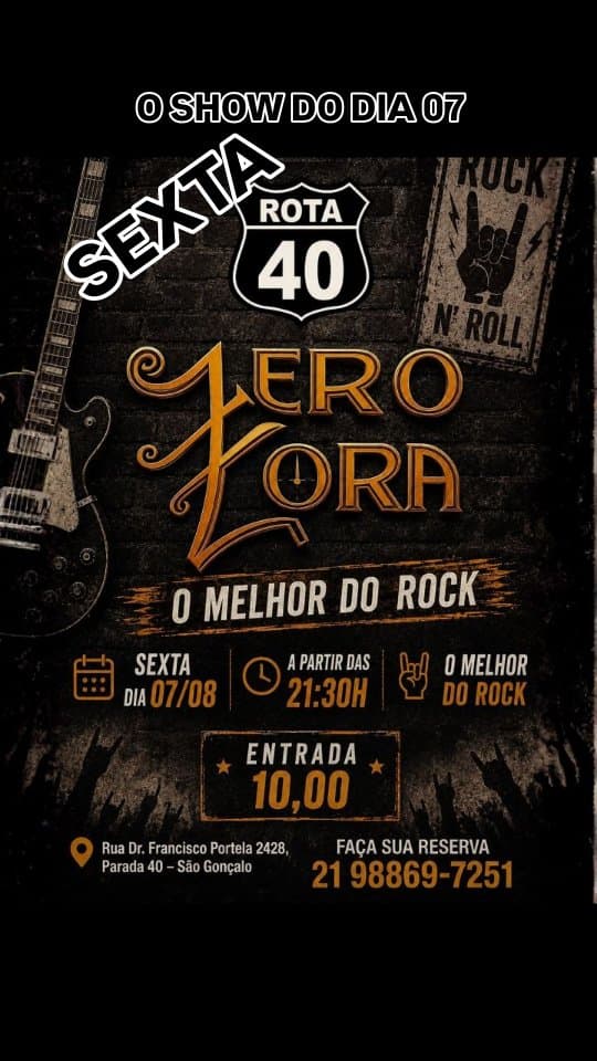 Flyer de Banda Zero Hora e Zero Hora