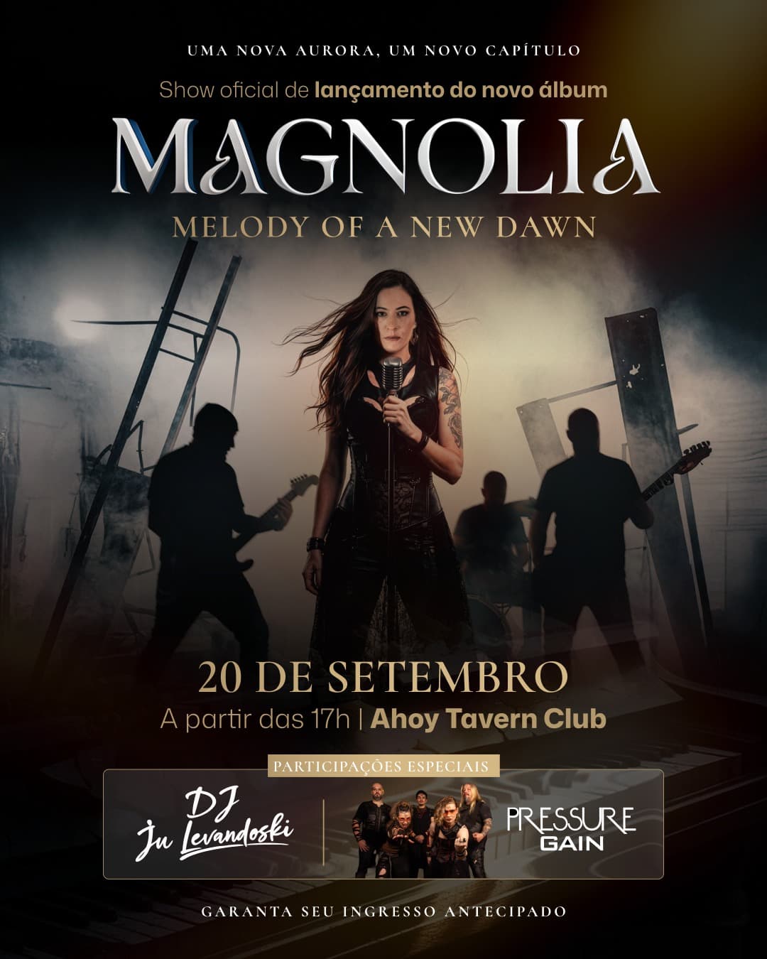 Flyer de Pressure Gain Band, Magnolia e Levando Skiju