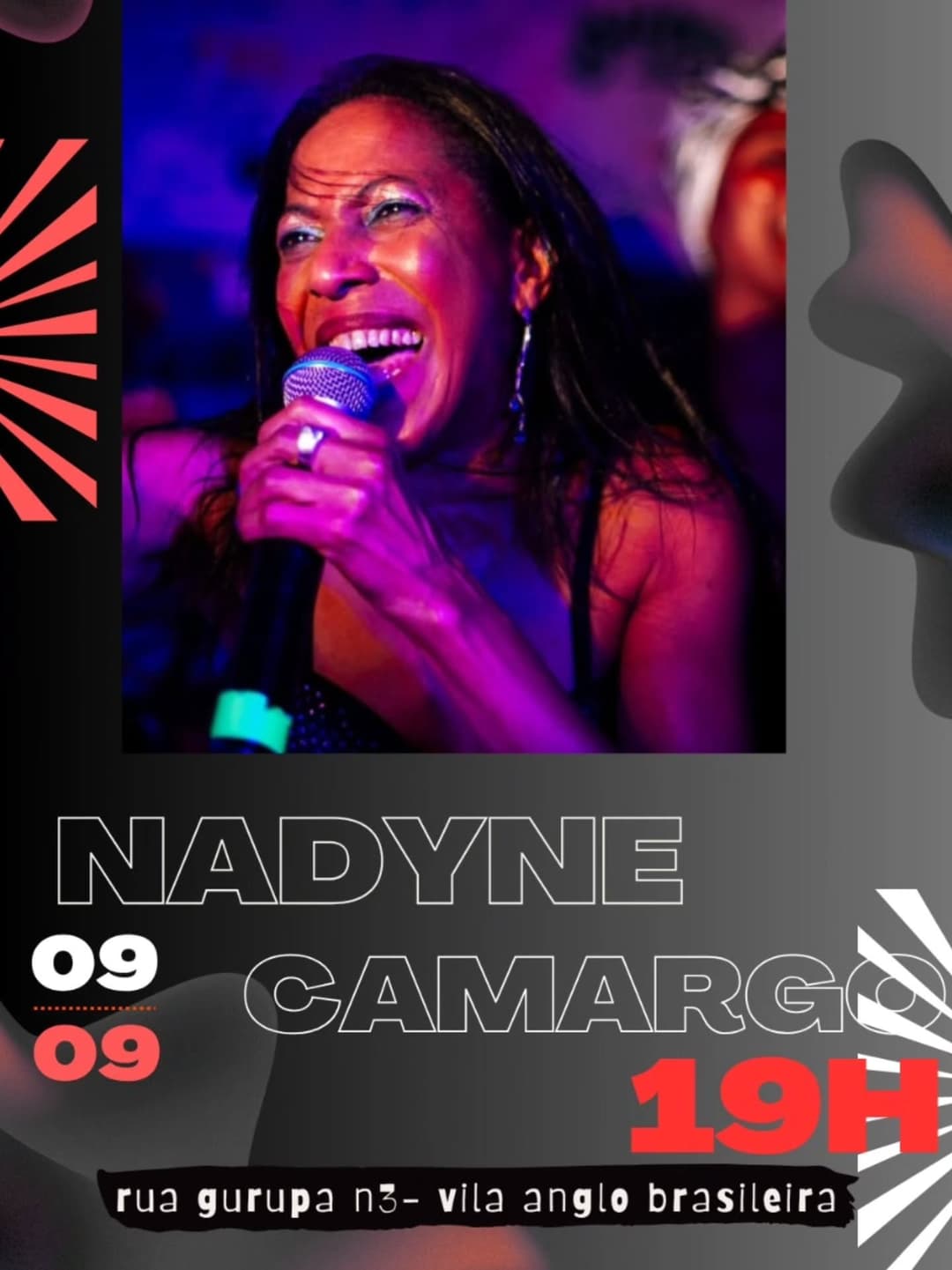 Flyer de Nadyne Camargo