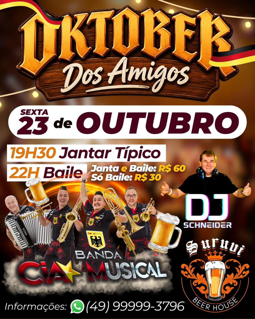 Flyer de Cia Musical e DJ Schneider