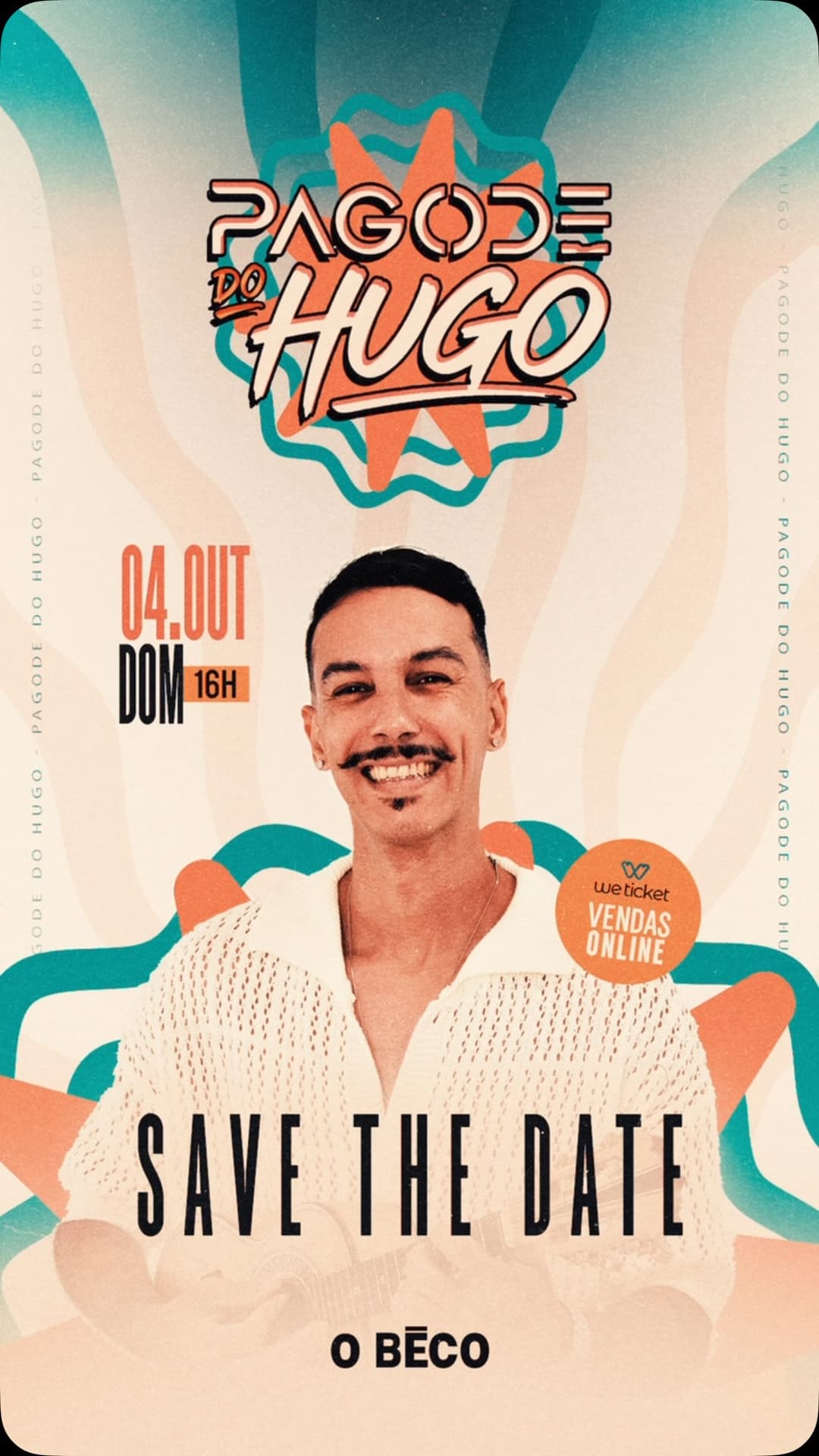 Flyer de Hugo Nunes, DJ Muka, Pagode 360° e DJ Fanny