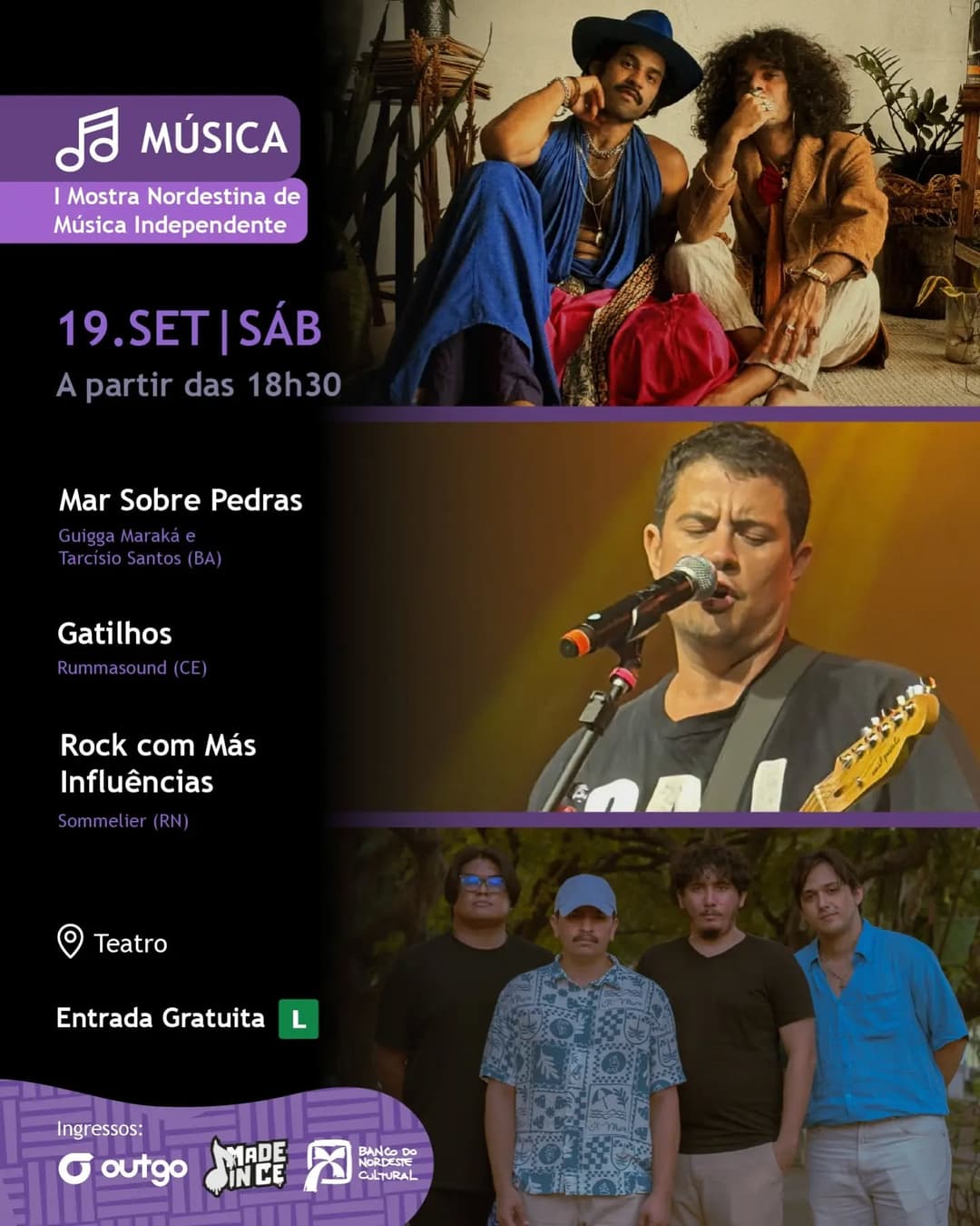 Flyer de Guigga Maraká, Rummasound, Sommelier e Tarcísio Santos