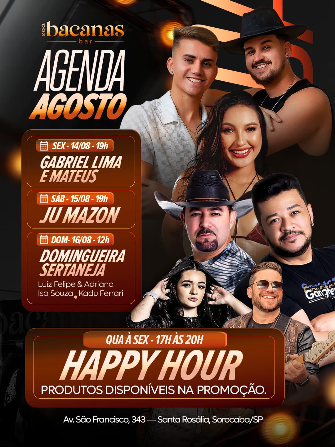 Flyer de Isa, Luiz Felipe e Adriano e Kadu