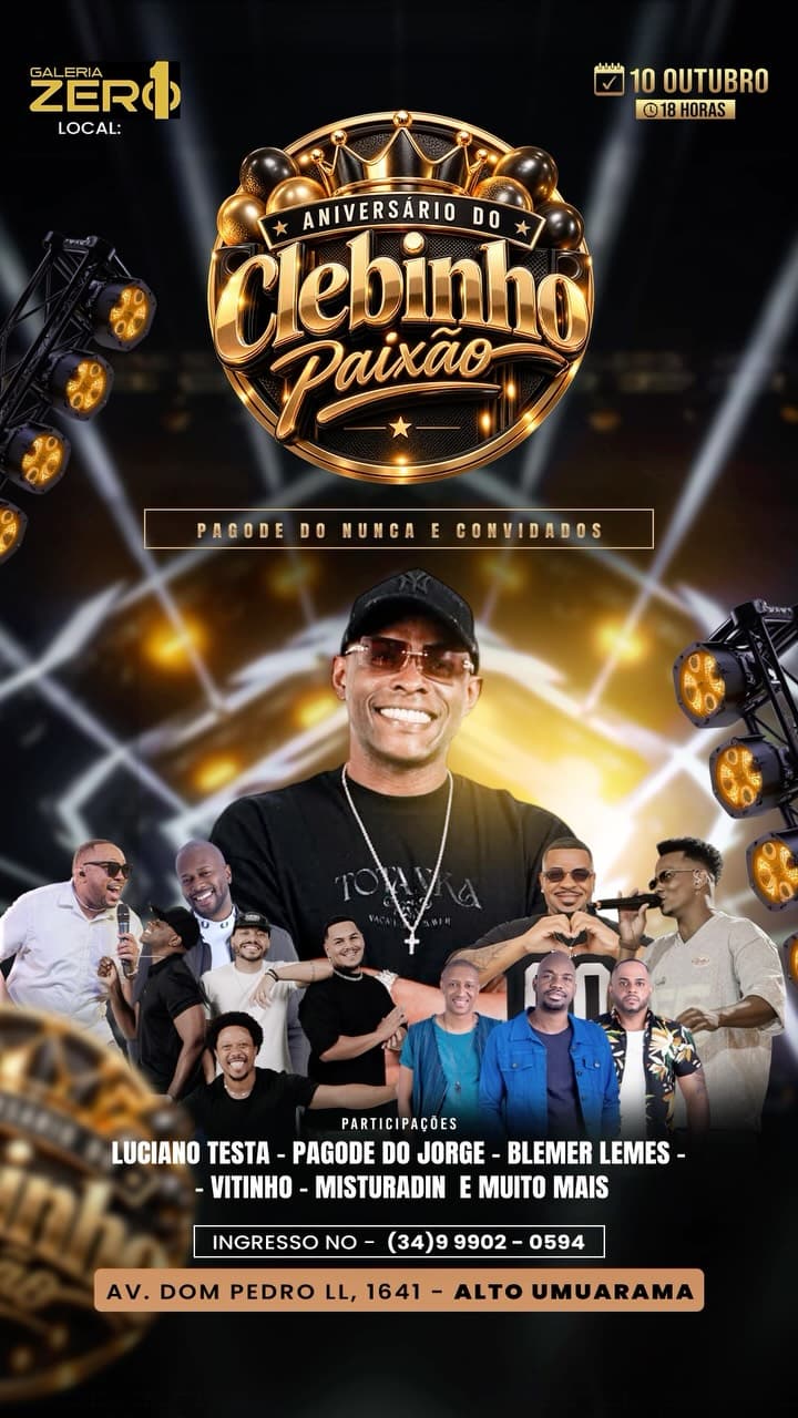 Flyer de Clebinho Paixao, Luciano Testa e mais 5 artistas