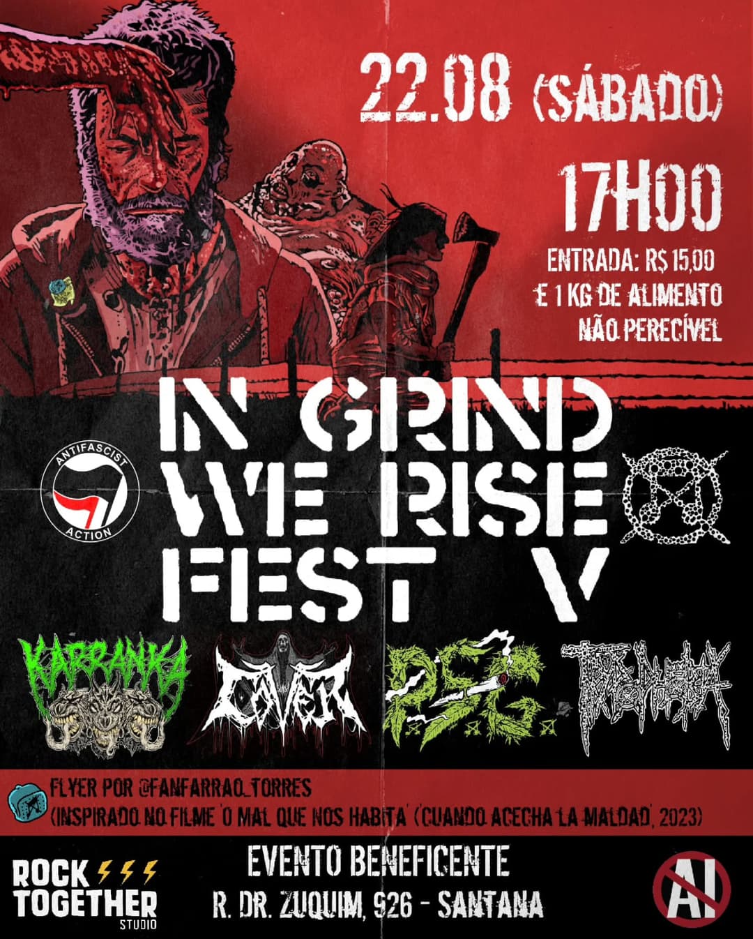 Flyer de Poluição Sonora Gratuita e mais 7 artistas