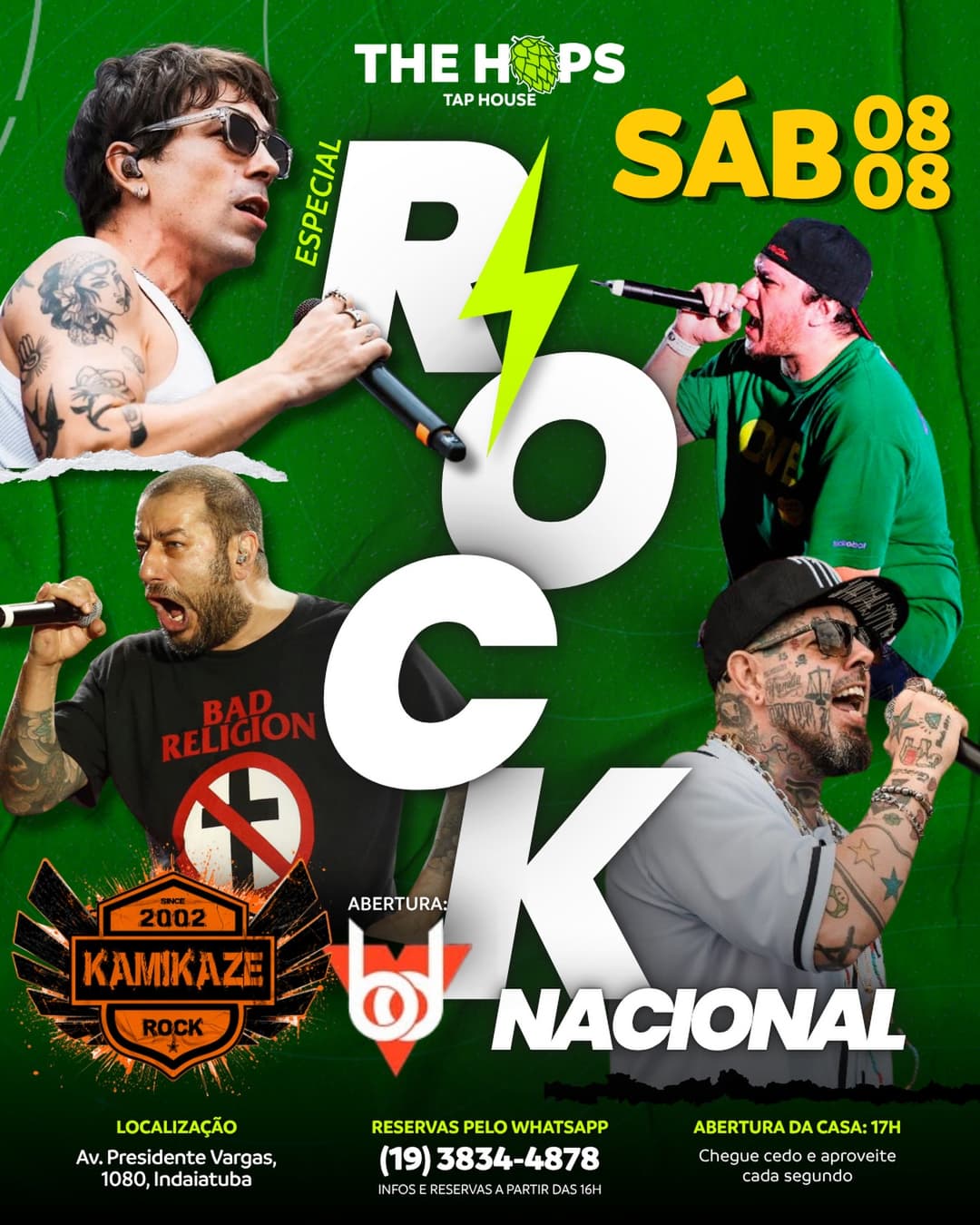 Flyer de Kamikaze Rock e Banda BDV