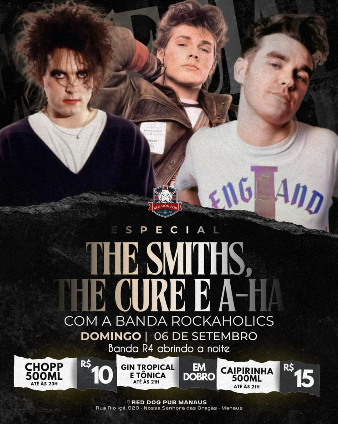 Flyer de Banda R4 e Rock A Holics