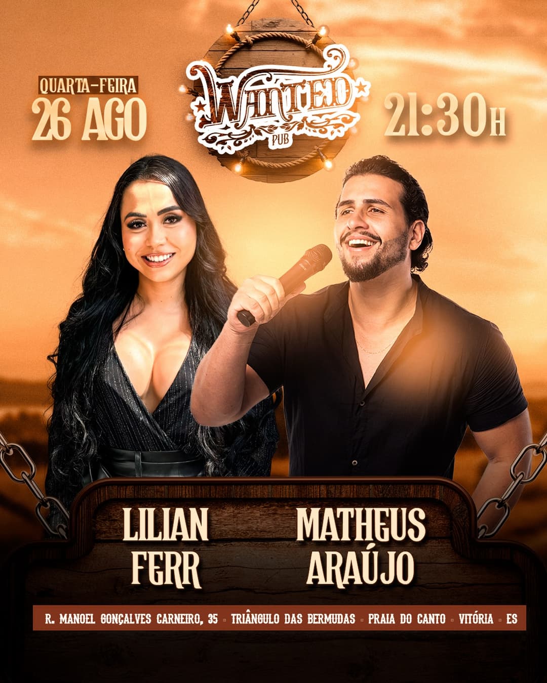 Flyer de Lilian Ferr e Matheus Araújo