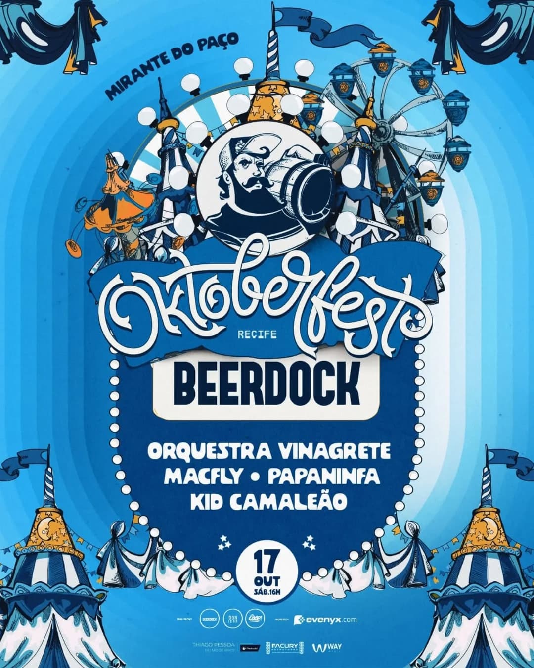 Flyer de Orquestra Vinagrete, Macfly, Papaninfa e Kid Camaleão
