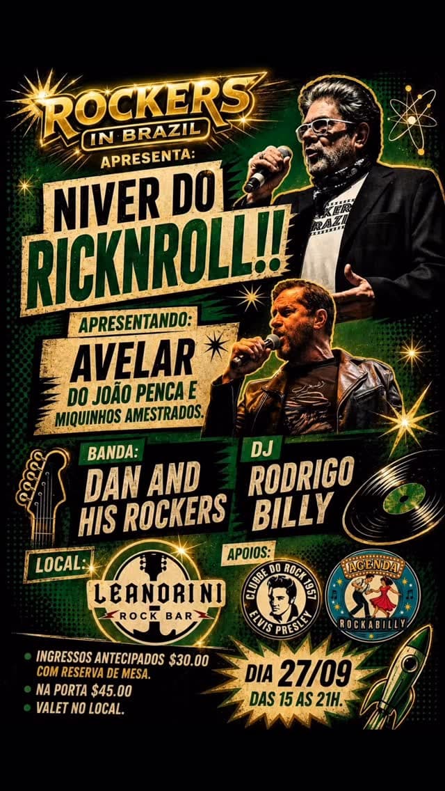 Flyer de Dan and His Rockers e Avelar
