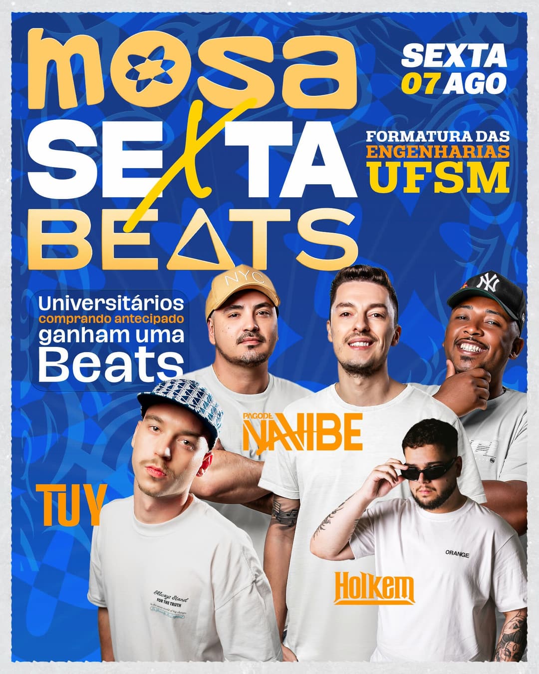 Flyer de Pagode NaVibe, TUY e Dj Holkem