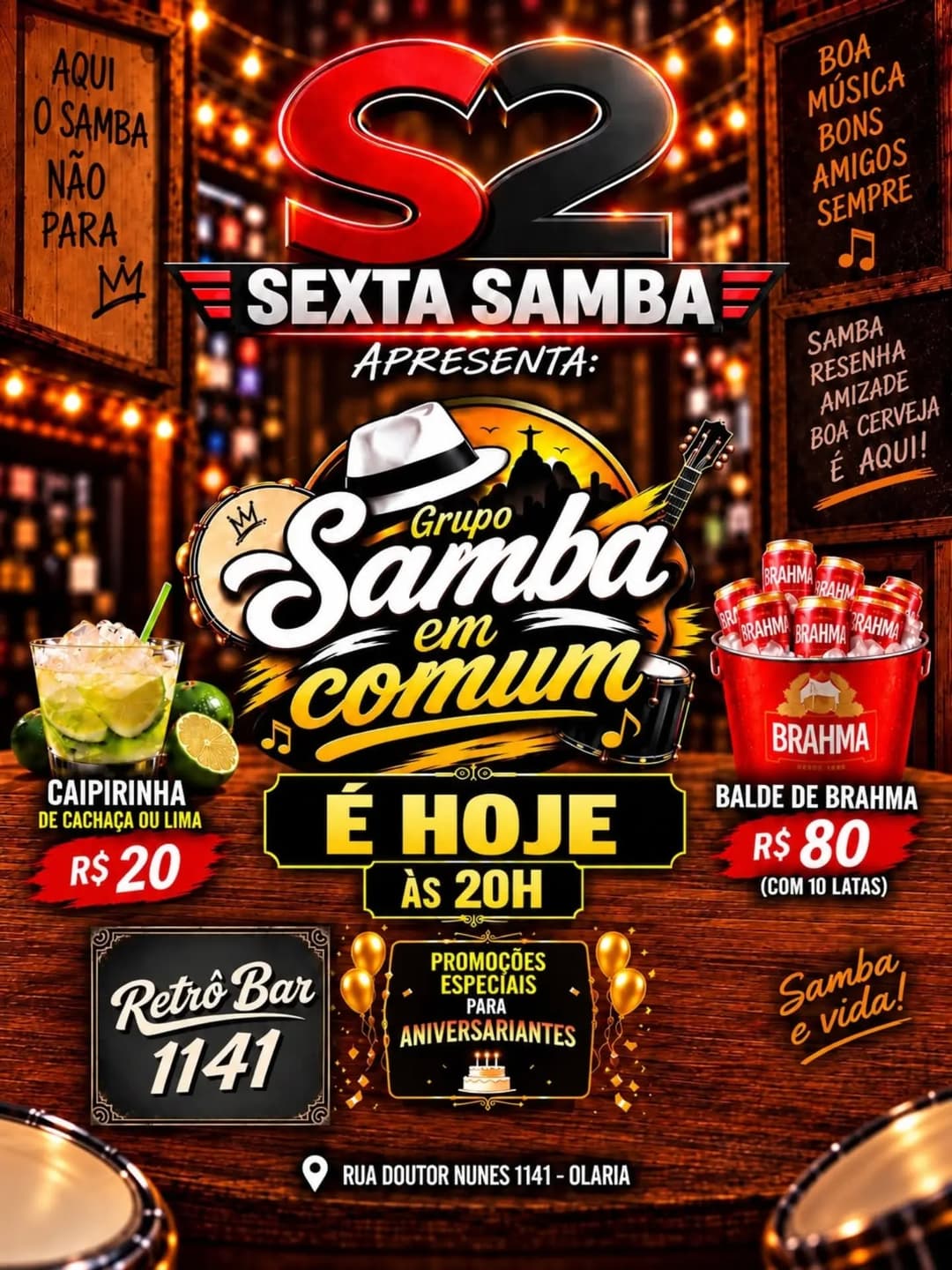Flyer de Grupo Samba em Comum