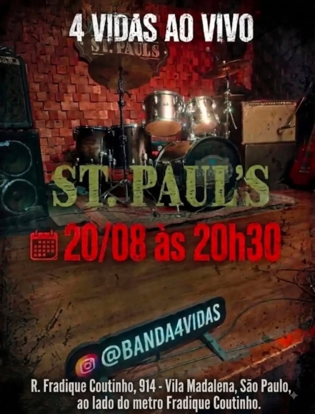 Flyer de Banda 4 Vidas