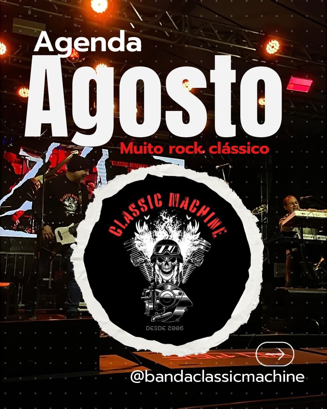 Flyer de Banda Classic Machine