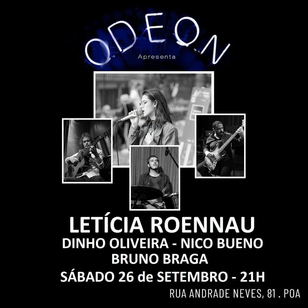 Flyer de Letícia Roennau, Dinho Oliveira e mais 2 artistas