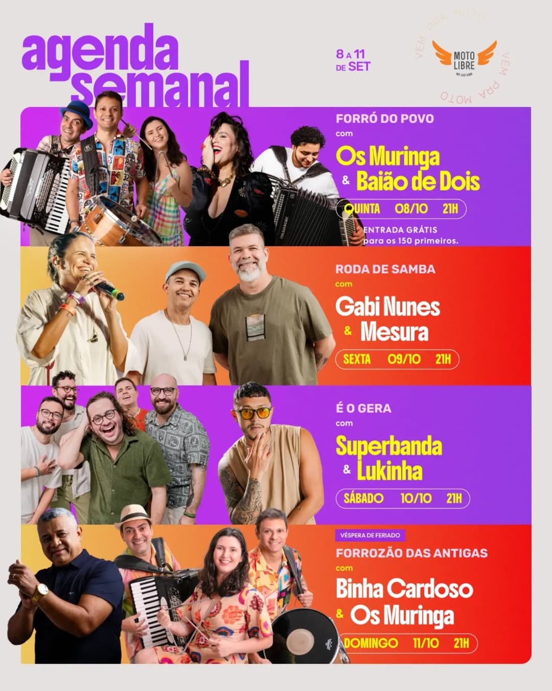 Flyer de Os Muringa, Freitas Filho e Baião de Dois