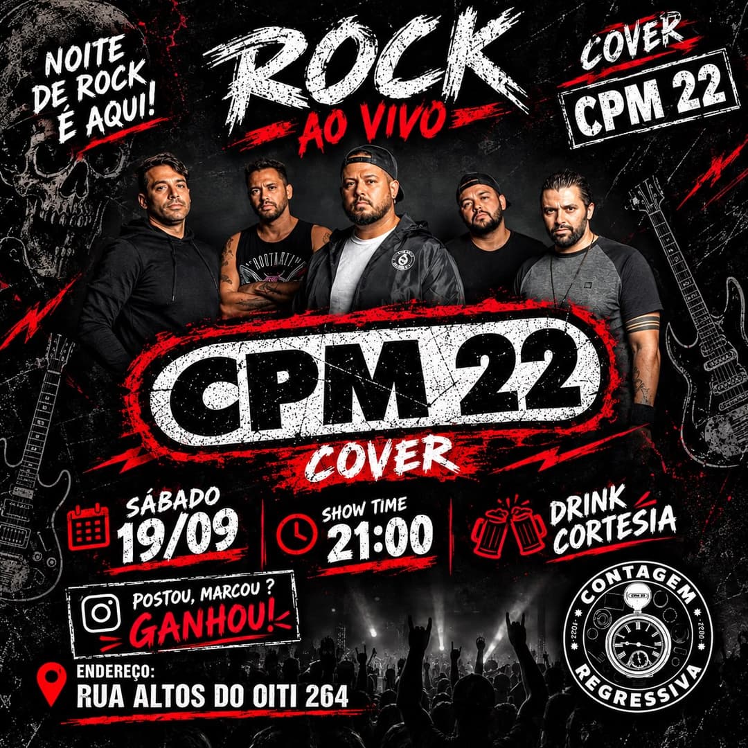 Flyer de Contagem Regressiva - Tributo CPM 22
