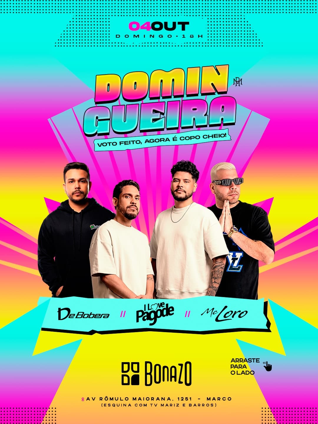 Flyer de De Bobera, I Love Pagode e Mcloro
