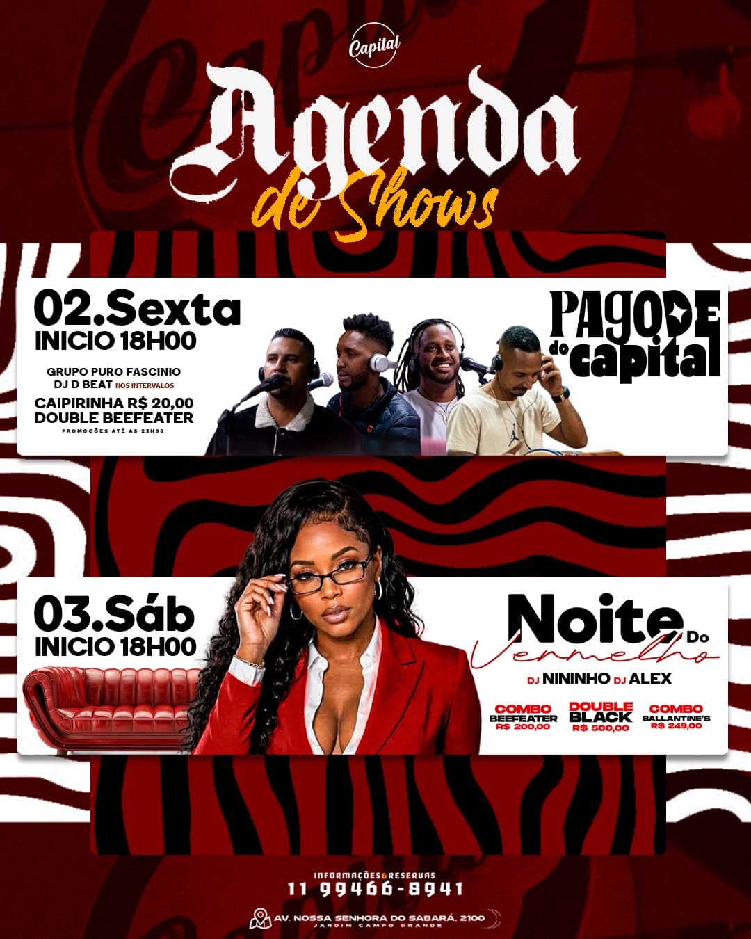 Flyer de Grupo Puro Fascínio e DJ D Beat