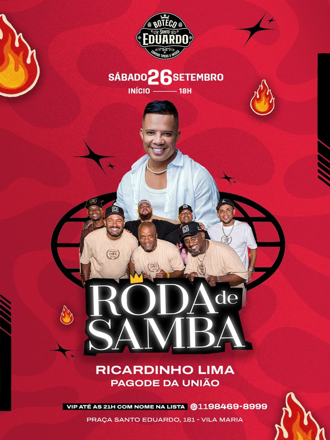 Flyer de Ricardinho Lima e Pagode da União
