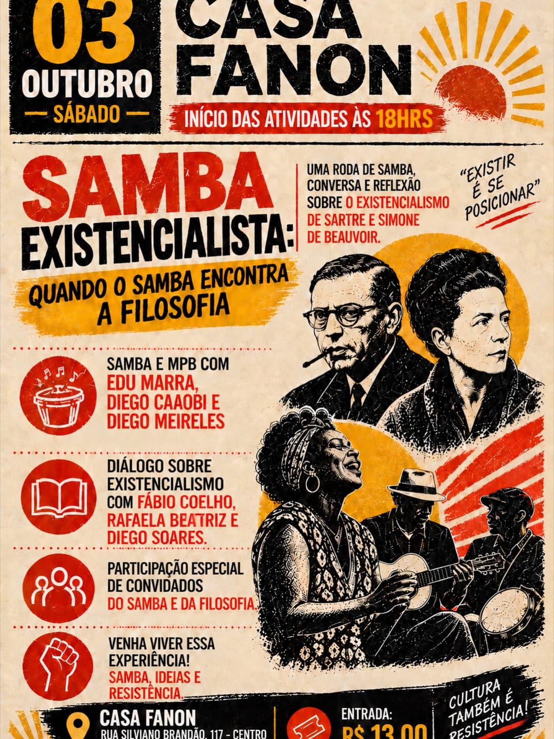 Flyer de Diego Caaobi, Edu Marra e Diego Meireles