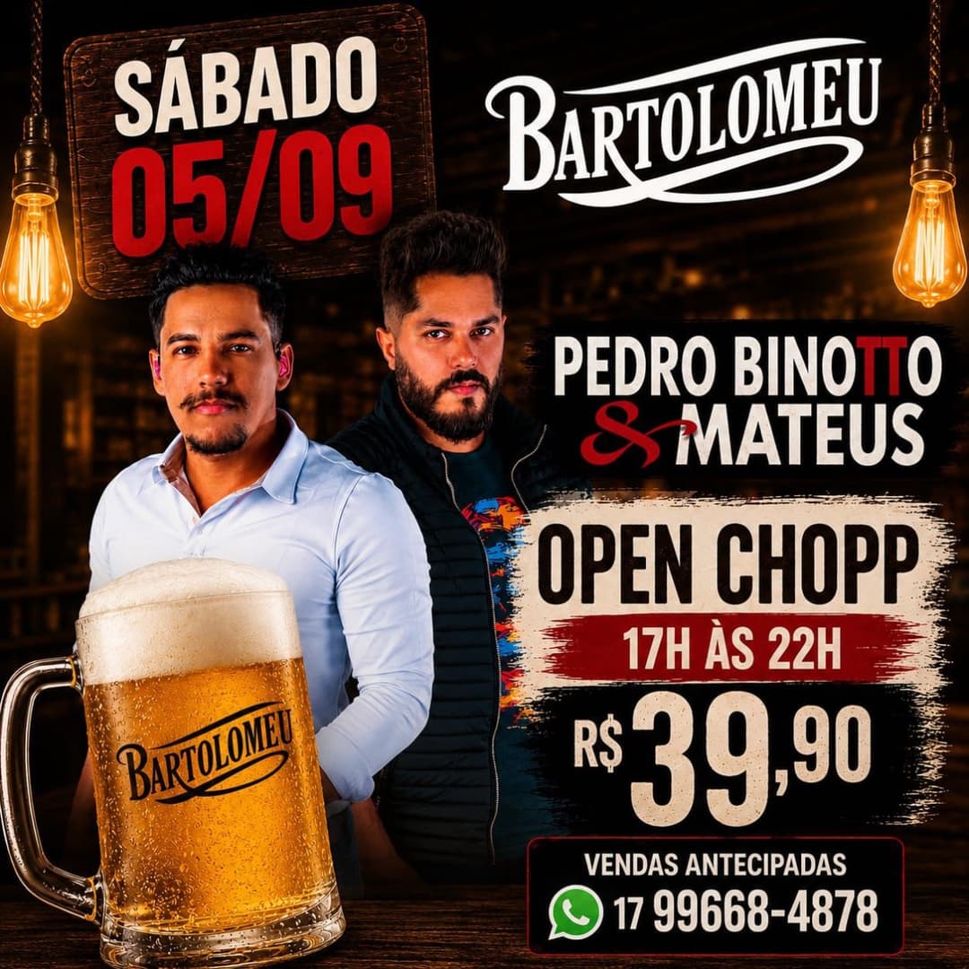 Flyer de Pedro Binotto & Mateus